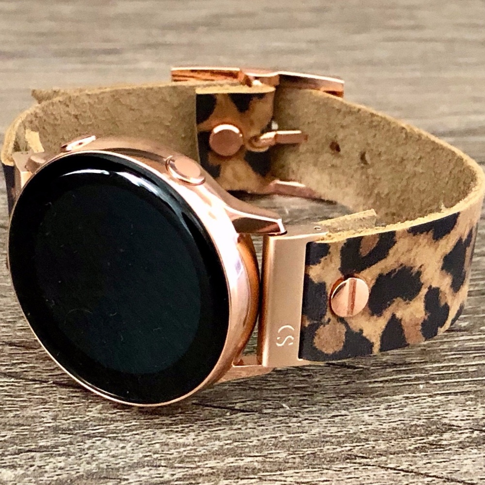 Galaxy Watch 42mm Leopard Leather Strap Bracelet